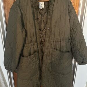 Free Assembly Olive Quilted Women's Puffer Jacket